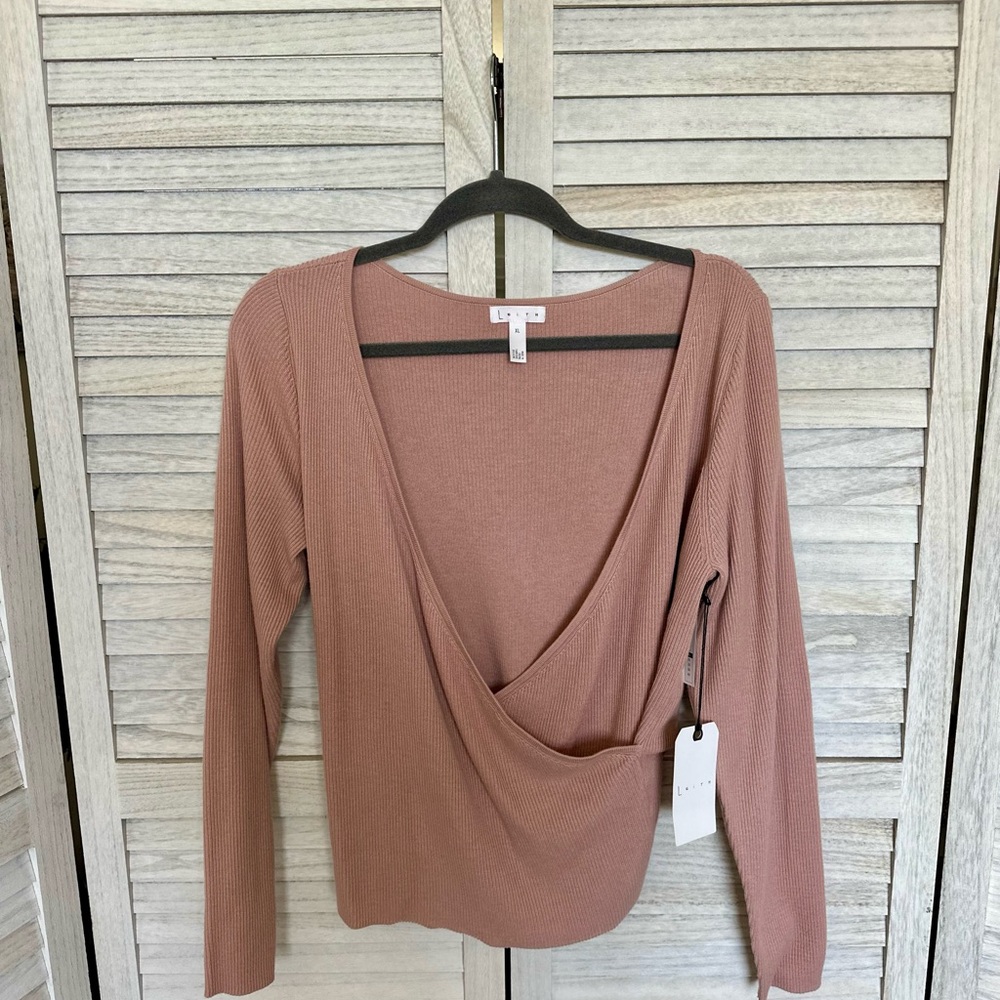 Leith Dusty Rose Drape Blouse